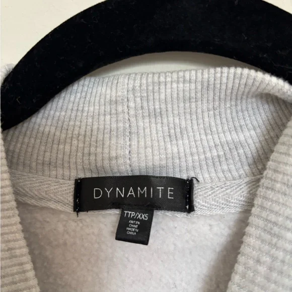 Dynamite Light Gray Ribbed Mock Neck Pullover - Picture 2 of 2